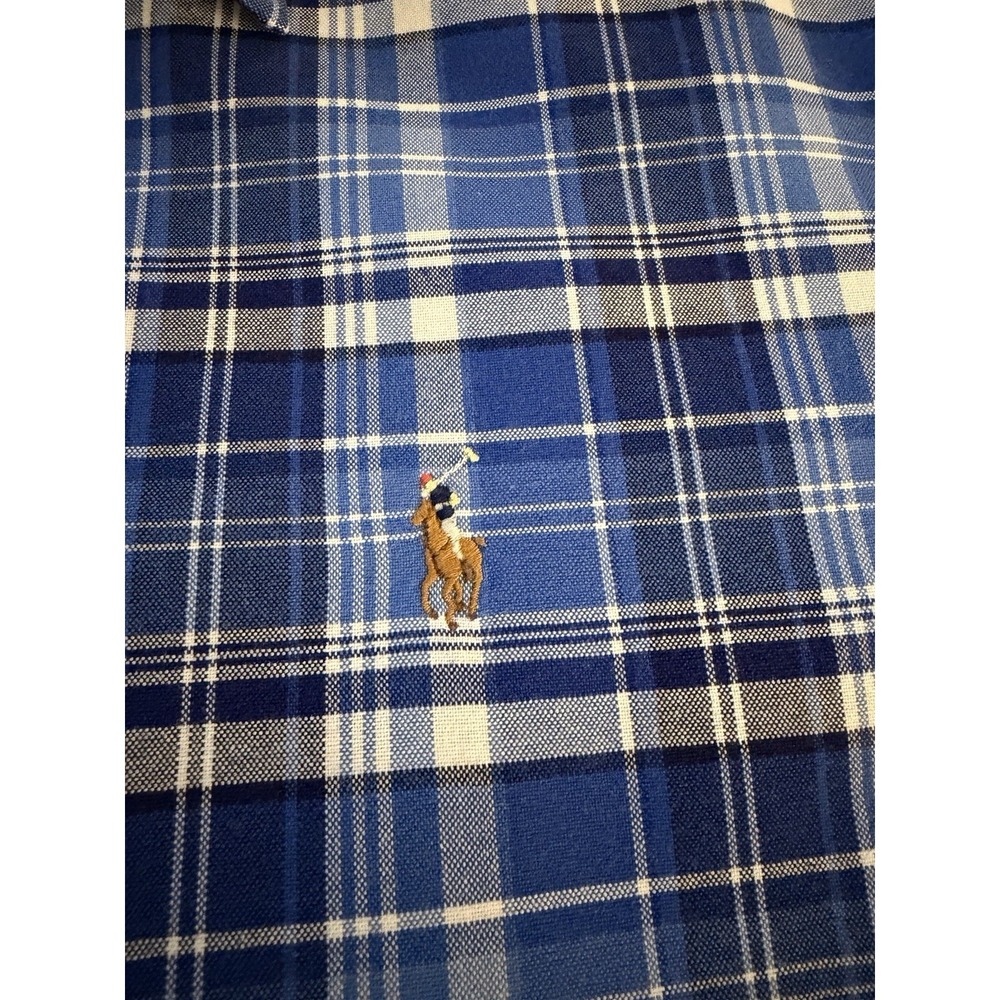 Polo Ralph Lauren Men's Blue Plaid Button-Down Shirt In Classic Fit XXL - Picture 3 of 8